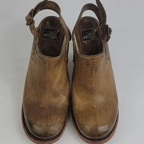 Freebird By Steven Gold Brown Leather Women's Ankle Boots - Picture 7 of 12